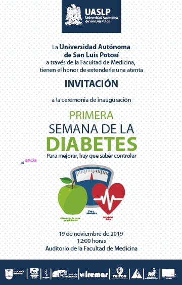 Del 19 al 21 de noviembre UASLP organiza 1era semana de Diabetes.