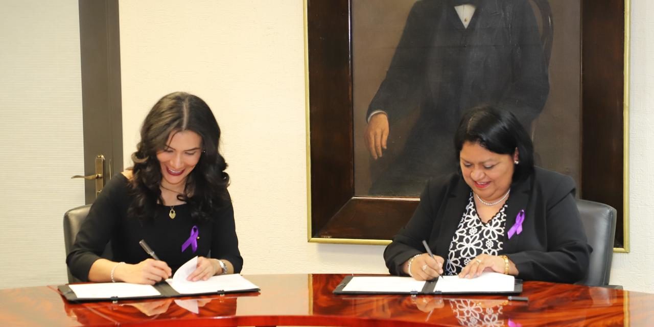 Firman convenio de colaboración IMES y Poder Judicial a favor de la mujer.