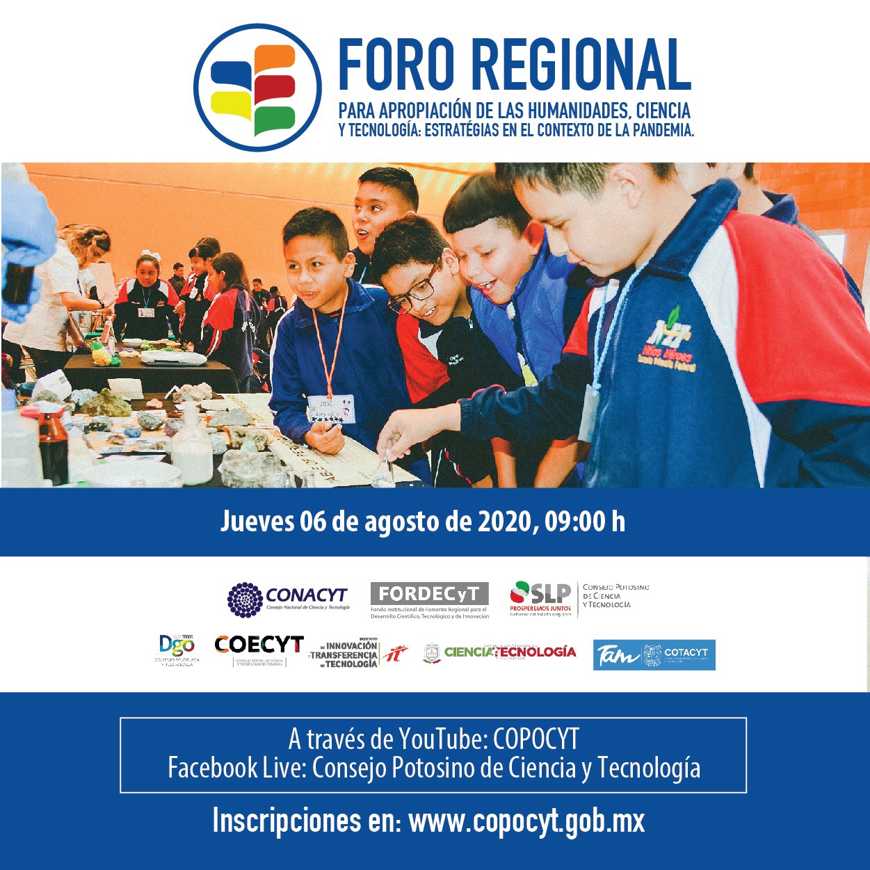 Invita Copocyt al Foro Regional de Apropiación de las Humanidades Ciencia y Tecnología.