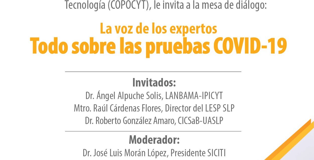 COPOCYT y SICITI realizarán mesa de diálogo: “Todo sobre pruebas de covid-19”